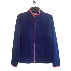 Hudson Bay Apparel women’s blue pink full zip fleece jacket size Medium